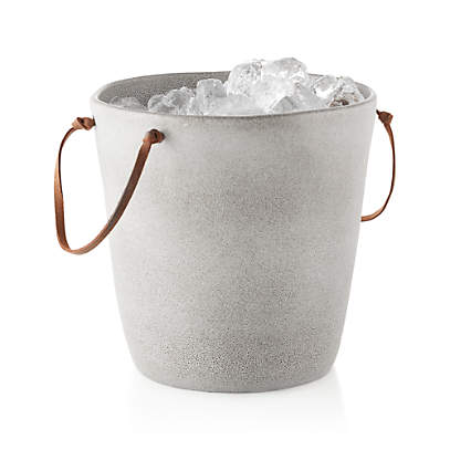 Large Glass Ice Bucket with Handles - Hudson Grace