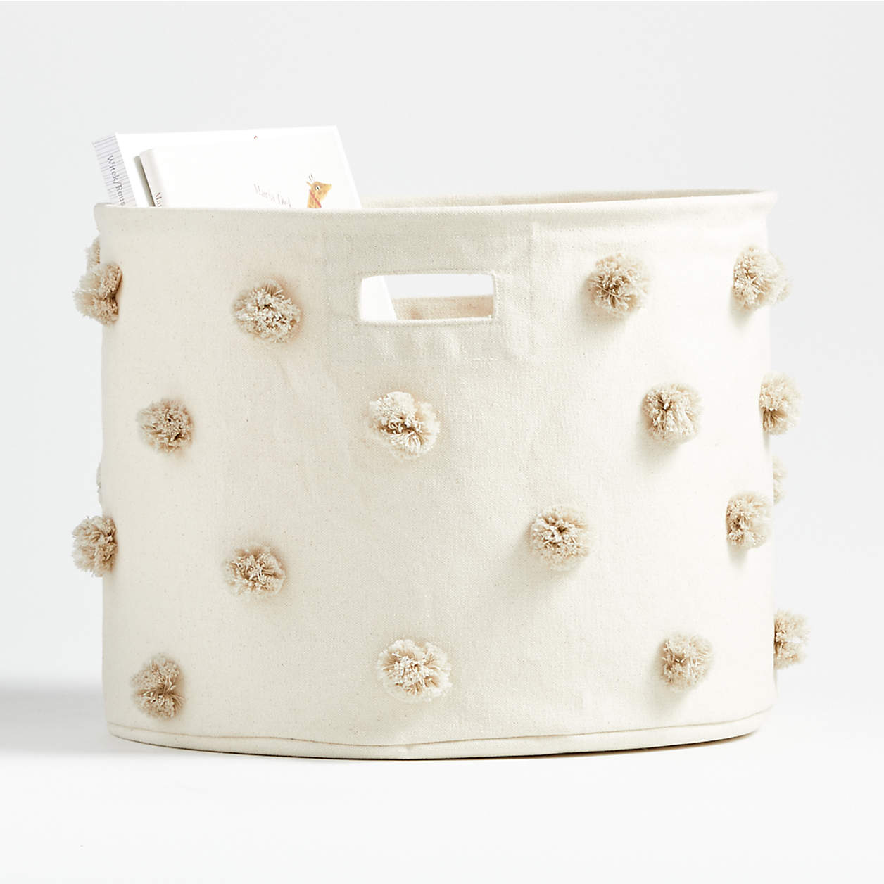 Pehr Pom Pom Soft Collapsible Drum Bins with Handles Crate & Kids