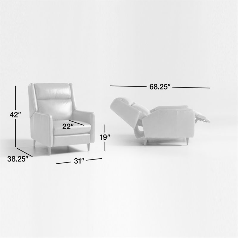 View Pelle Leather Reclining Accent Chair - image 2 of 8