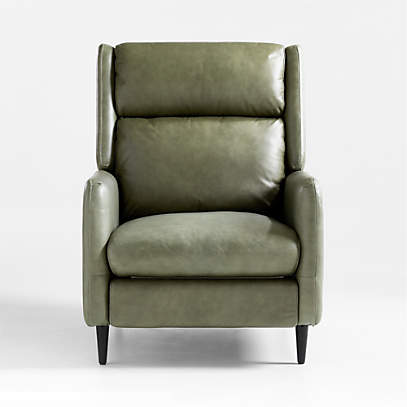 Green leather recliner online chair