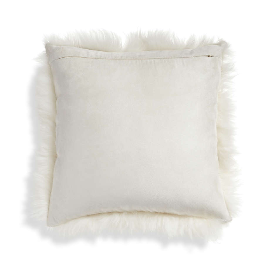 Jan Barboglio Cream Trenza Woven Leather Pillow