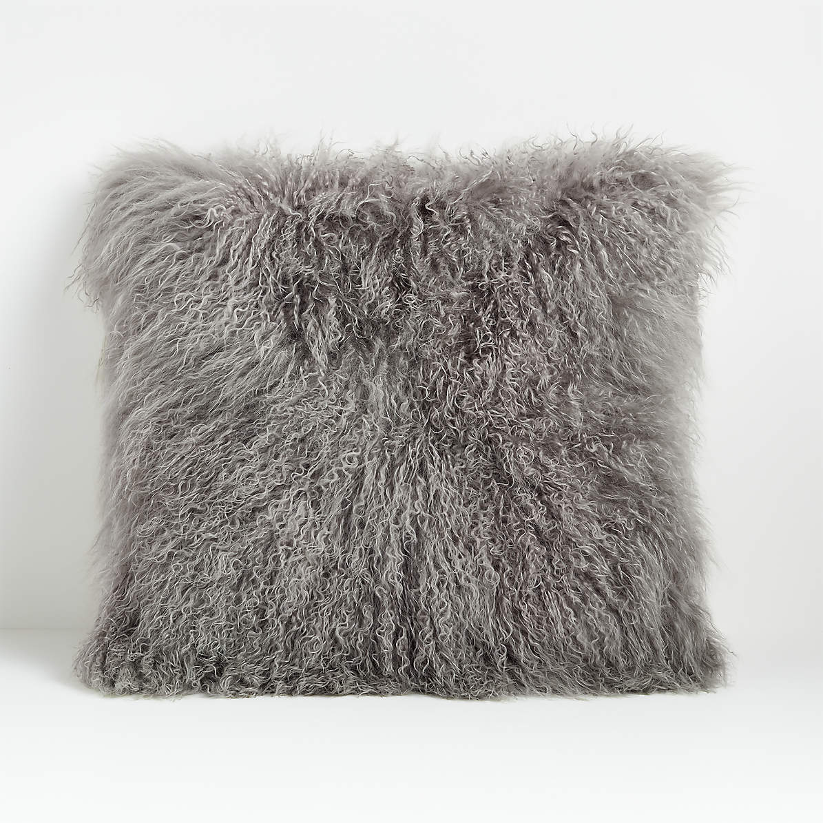 Fable Soft Gray Vegan Washable Faux Fur lumbar decorative Pillow