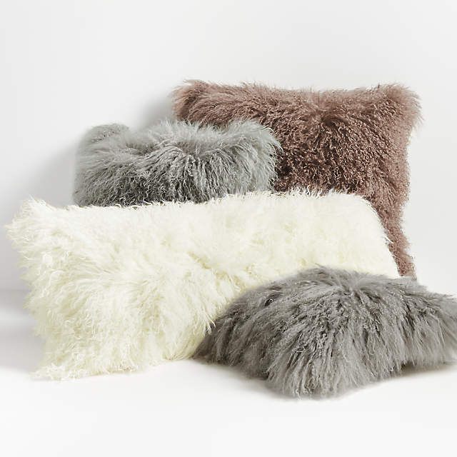 Mongolian Faux-Fur Pillow Cover