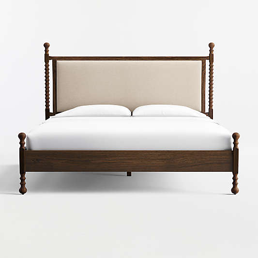 Pembroke Deep Brown Oak Wood Bed