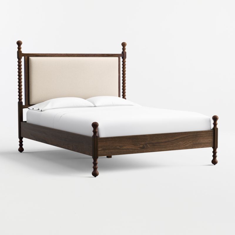 Pembroke Deep Brown Oak Wood Queen Bed - image 3 of 5
