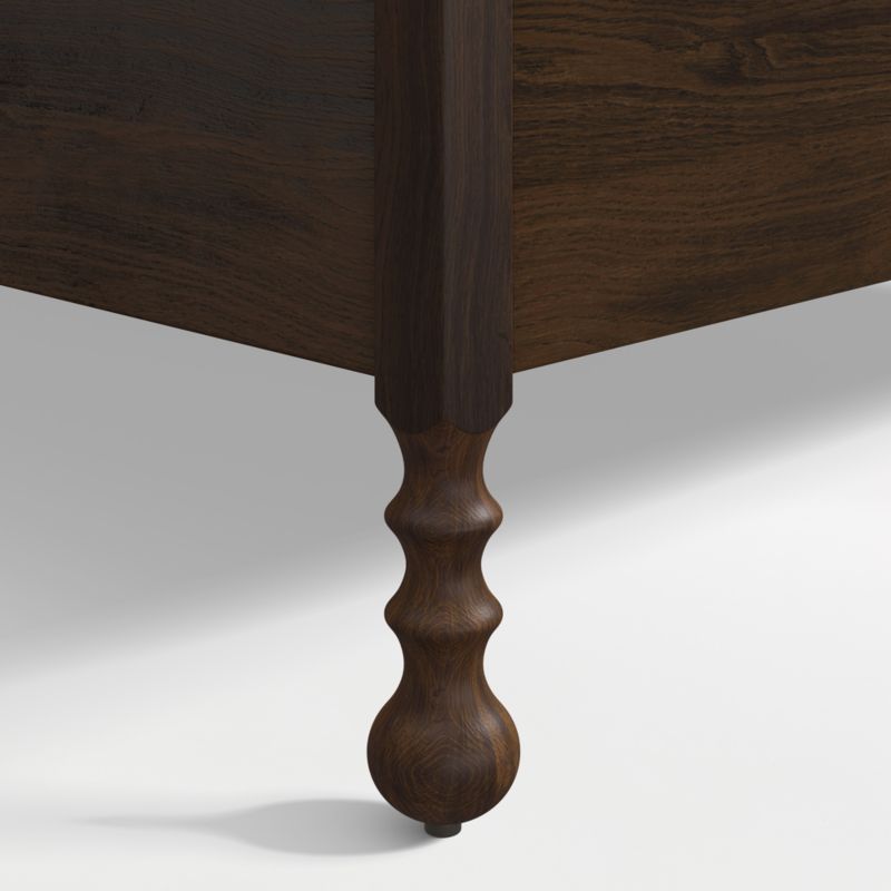 Pembroke Deep Brown Oak Wood Queen Bed - image 6 of 7