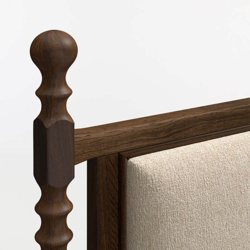 Pembroke Deep Brown Oak Wood Queen Bed - image 5 of 7