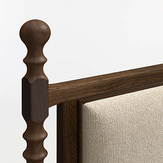 Pembroke Deep Brown Oak Wood Bed