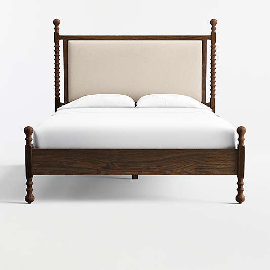 Pembroke Deep Brown Oak Wood Queen Bed