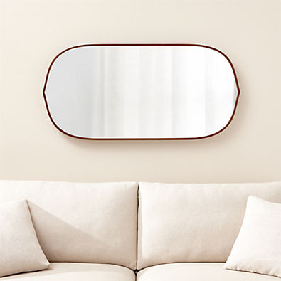View Penarth Walnut Oval Wall Mirror 50"x24" details