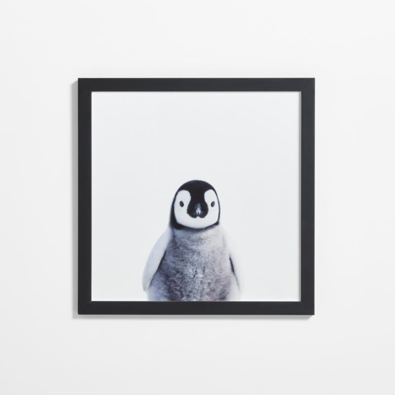 Baby Penguin Black Wood Framed Wall Art Print - image 0 of 7