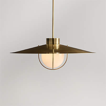 Penny Large Burnished Brass Pendant Light