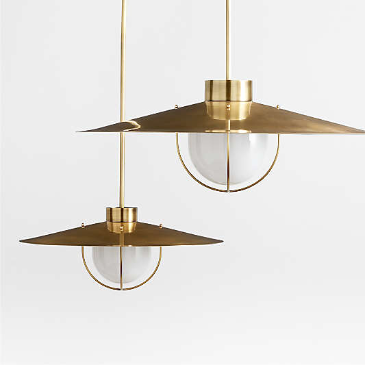 Penny Large Burnished Brass Pendant Light