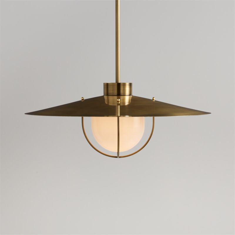 Penny Small Burnished Brass Pendant Light - image 0 of 9