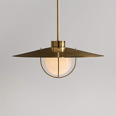 Penny Small Burnished Brass Pendant Light