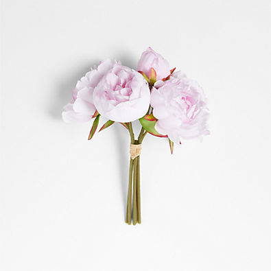 View Pink Faux Peony Bunch, Set of 5 details