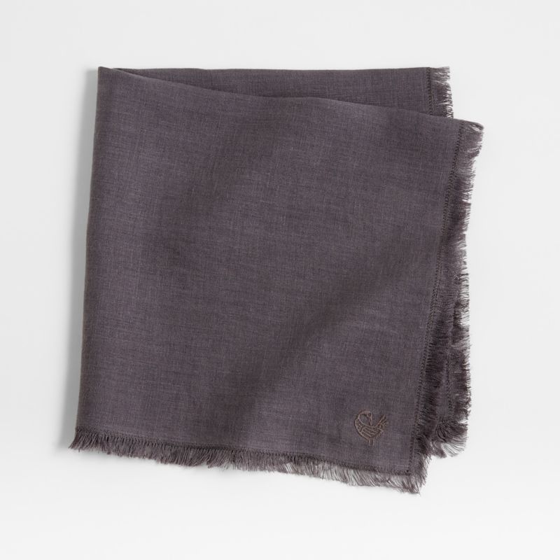 Pepa Grey Fringe Dinner Napkin by Eric Adjepong