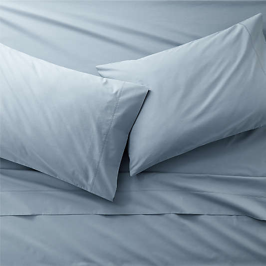 Favorite Organic Cotton Percale Blue Bed Sheet Sets