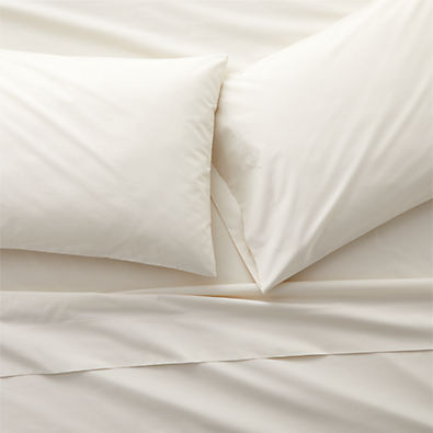 View Favorite Organic Cotton Percale Ivory King Bed Sheet Set details