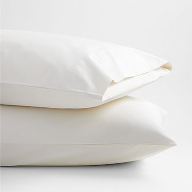 View Favorite Organic Cotton Percale Ivory Standard Pillowcases, Set of 2 details