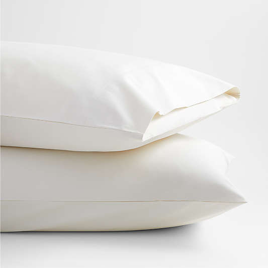 400 Thread Count Percale Ivory Pillow Cases King, Set of 2