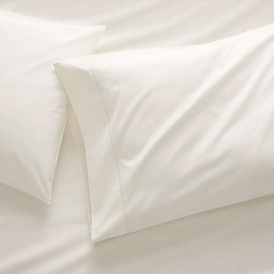 400 Thread Count Percale Ecru Pillow Cases King, Set of 2