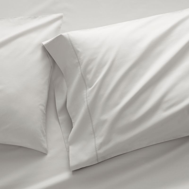 Viewing product image Favorite Organic Cotton Percale Dove Grey King Pillowcases, Set of 2 - image 1 of 3