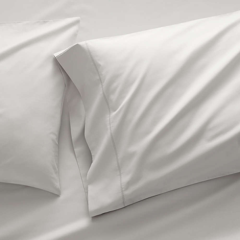 Organic 400 Thread Count Percale Dove Pillow Cases King, Set of 2