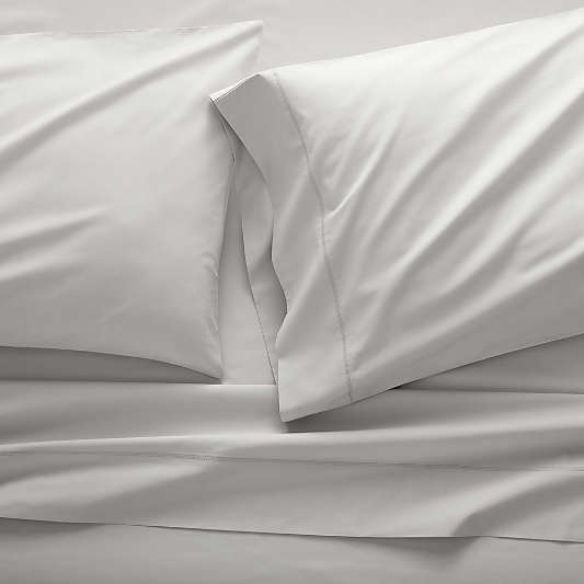 Favorite Organic Cotton Percale Dove Grey Bed Sheet Sets