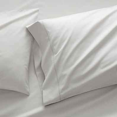 View Favorite Organic Cotton Percale Dove Grey Standard Pillowcases, Set of 2 details