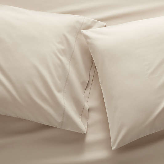 Parchment Percale Pillow Cases King, Set of 2