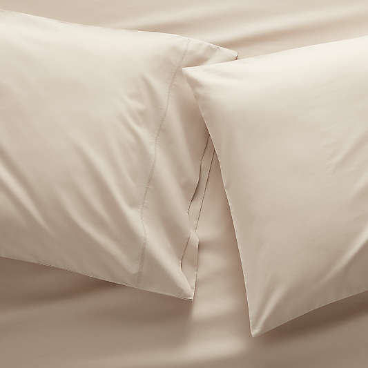 Parchment Percale Pillow Cases Standard, Set of 2