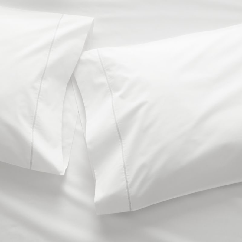 Viewing product image Favorite Organic Cotton Percale White King Pillowcases, Set of 2 - image 1 of 3