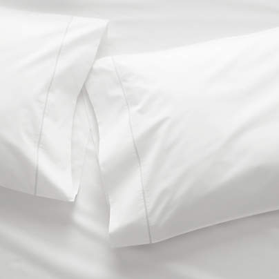 Organic 400 Thread Count Percale White King Sheet Set + Reviews | Crate ...