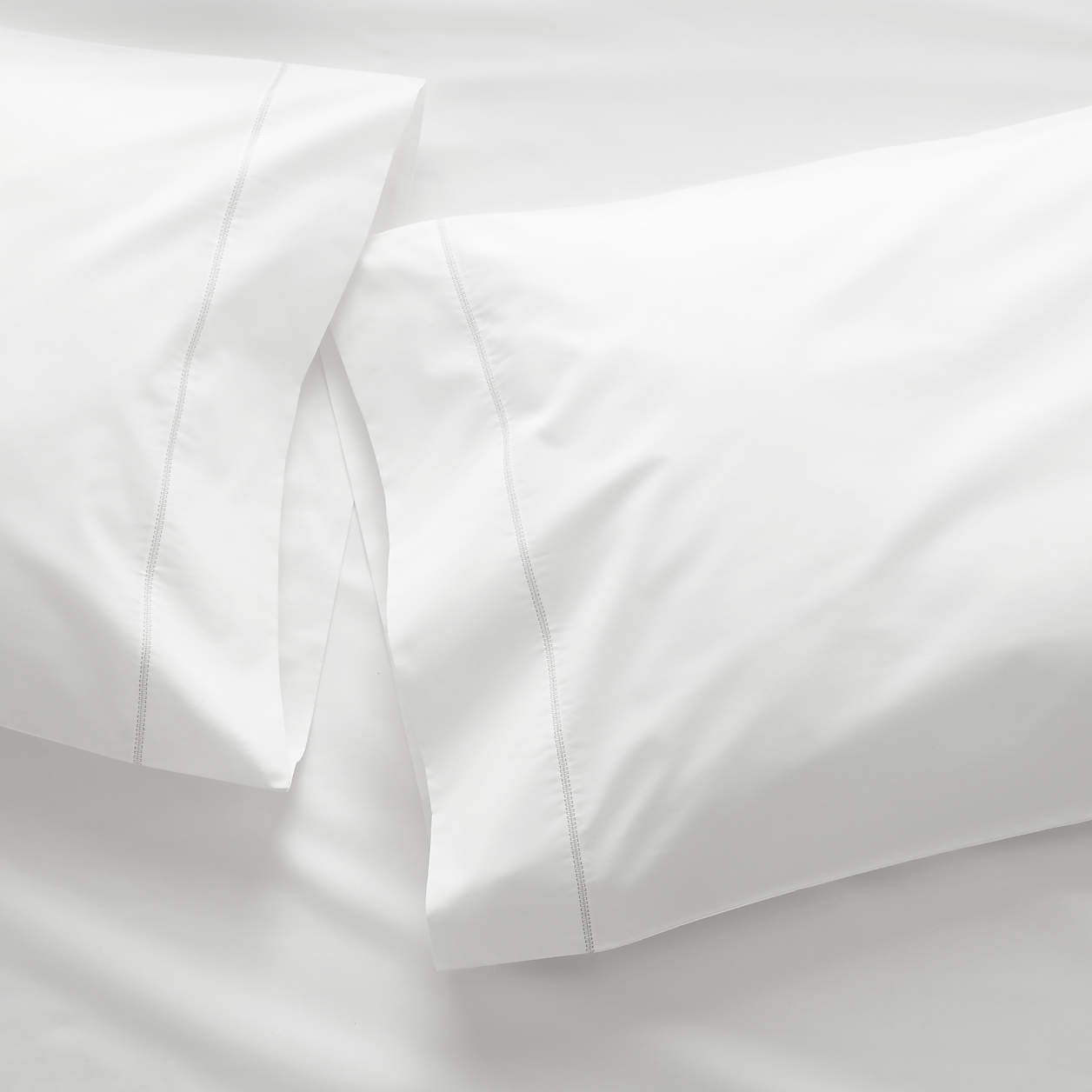 Organic 400 Thread Count Percale White Pillow Cases King, Set of 2