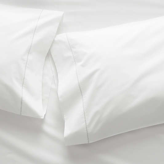 Favorite Organic Cotton Percale White King Pillowcases, Set of 2