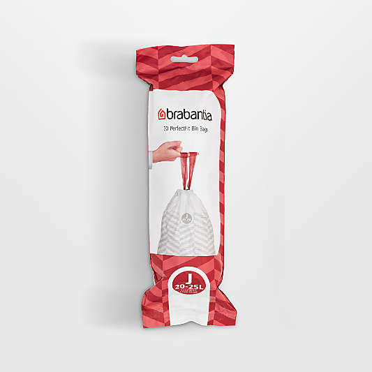 Brabantia Code J PerfectFit Trash Bags, 2.3 - 6.6 Gallon, 120 Count