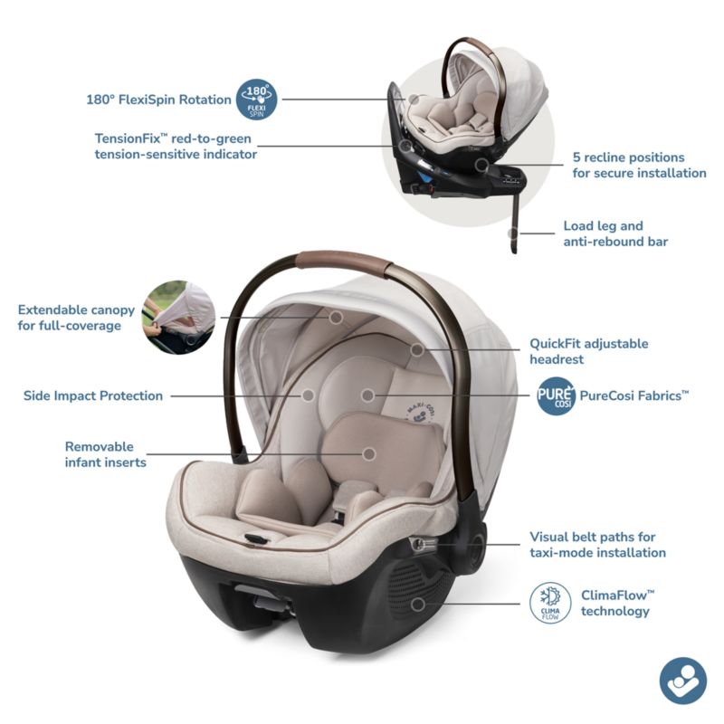 Maxi-Cosi ® Peri ™ Rotating Infant Car Seat and Tayla Stroller Bundle in Desert Wonder - image 11 of 12