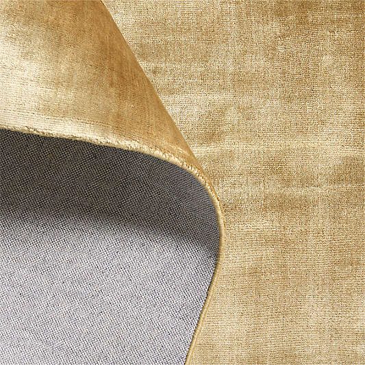 Perpetuum Viscose Handwoven Ocher Yellow Area Rug by Athena Calderone