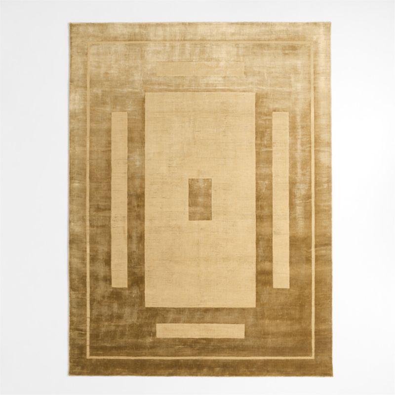 Perpetuum Viscose Ocher Yellow Area Rug 12'x15' by Athena Calderone - image 1 of 6