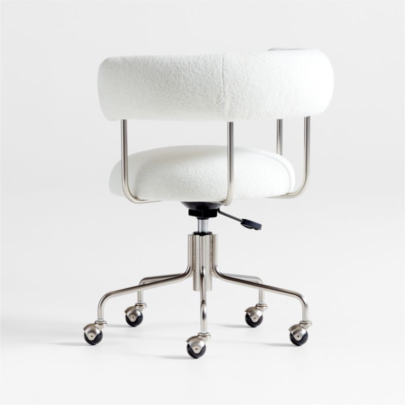 Perri White Shearling Office Chair - image 6 of 7