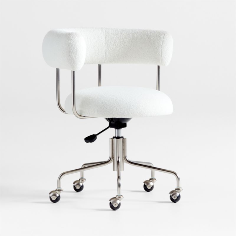 Perri White Shearling Office Chair - image 3 of 7