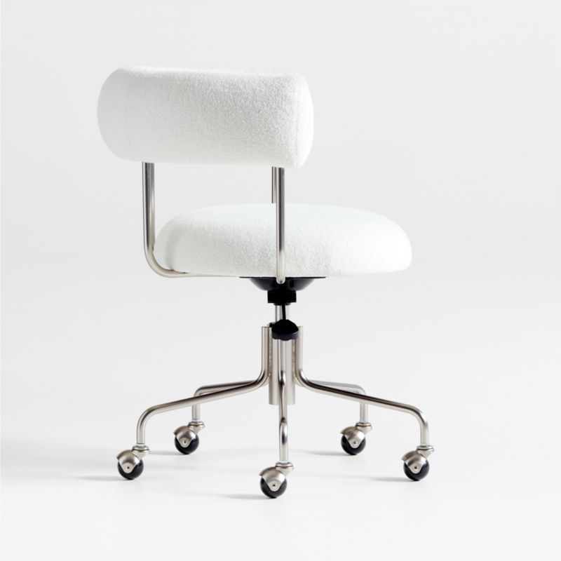 Perri White Shearling Office Chair - image 5 of 7