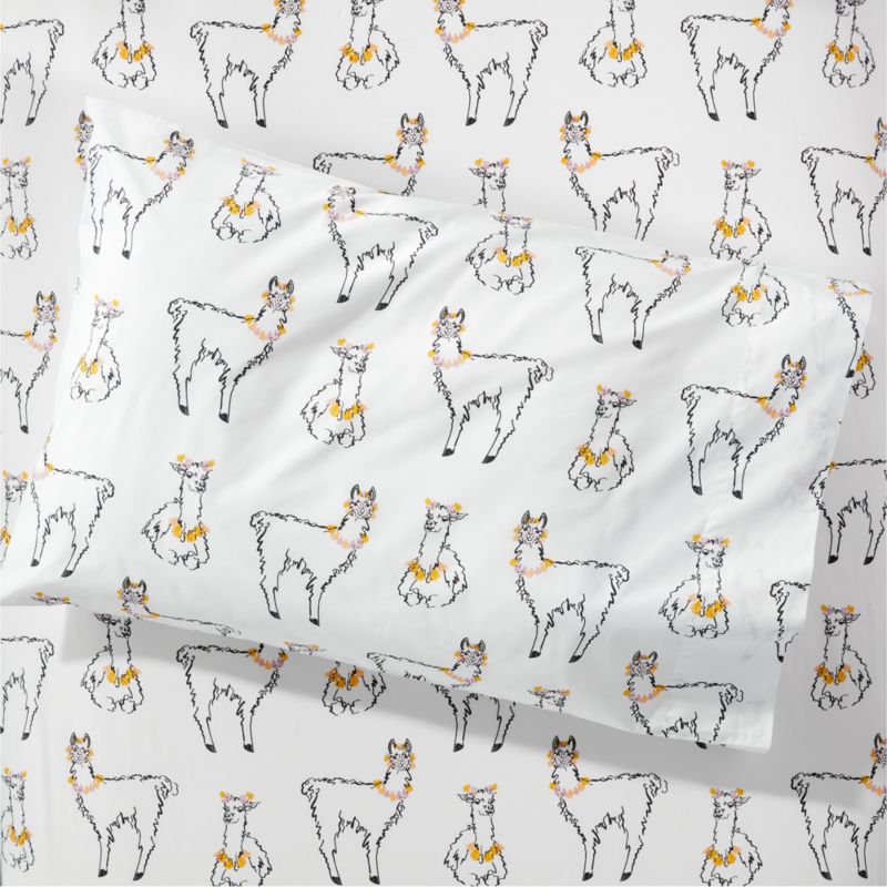 Viewing product image Peruvian Travel Organic Cotton Llama Kids Pillowcase - image 1 of 8
