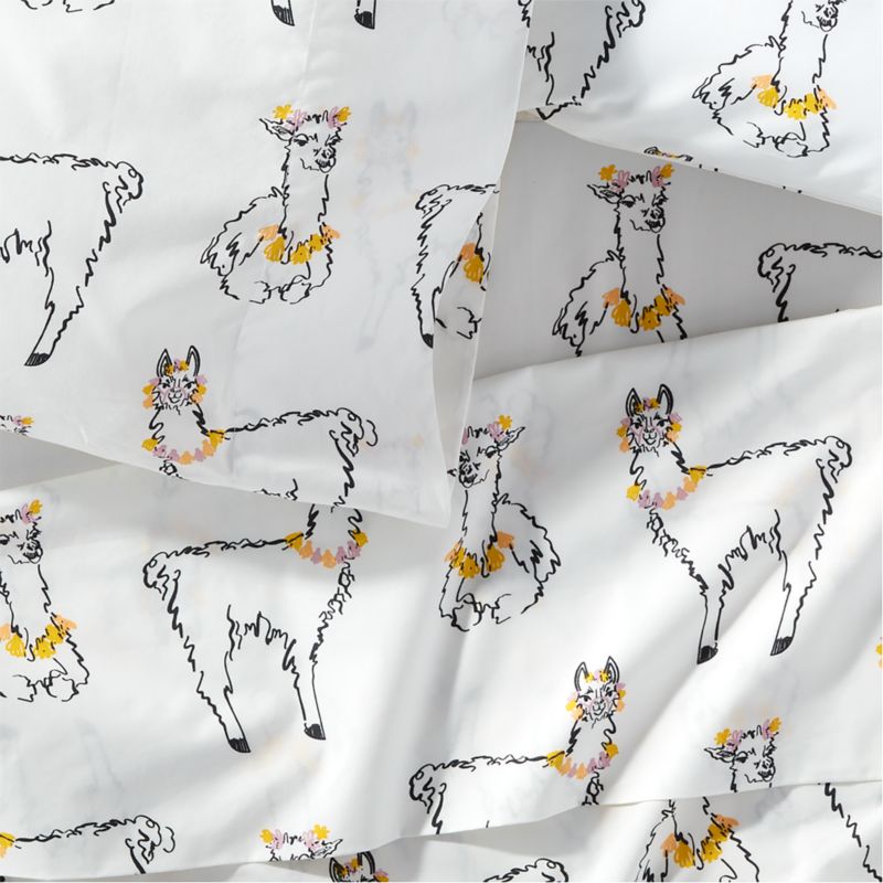 Peruvian Travel Organic Cotton Llama Kids Twin Sheet Set - image 4 of 6