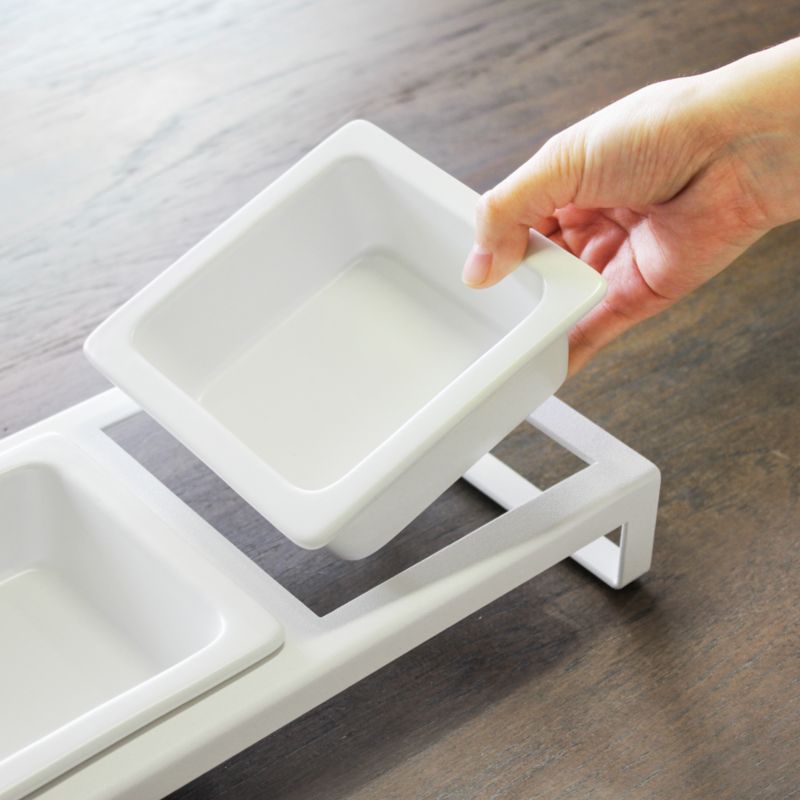 Yamazaki Tall White Pet Food Bowl - image 2 of 3