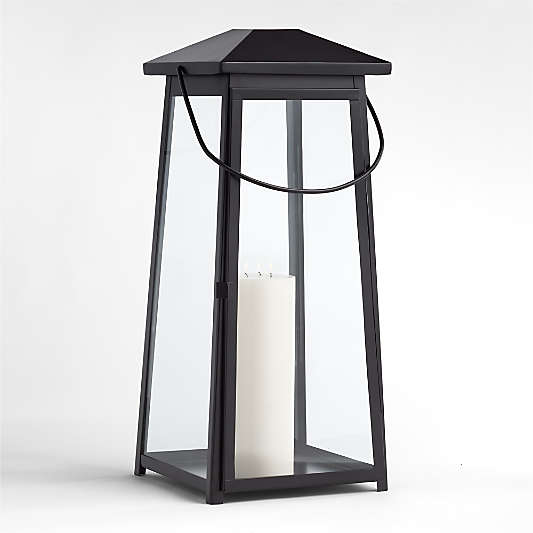 Petaluma Black Metal Outdoor Lantern 20"