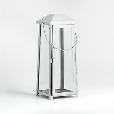 View Petaluma Medium Silver Candle Lantern 20" details