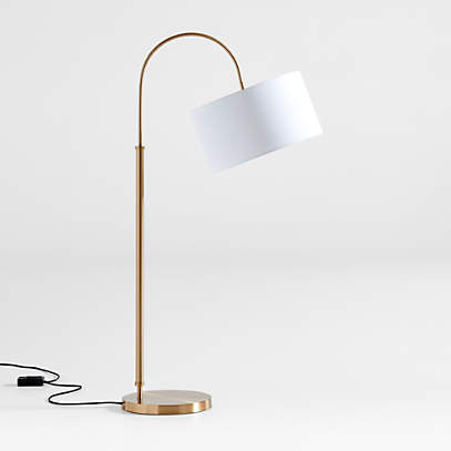 Petite Brass Adjustable Arc Corner, Brass Curved Floor Lamp