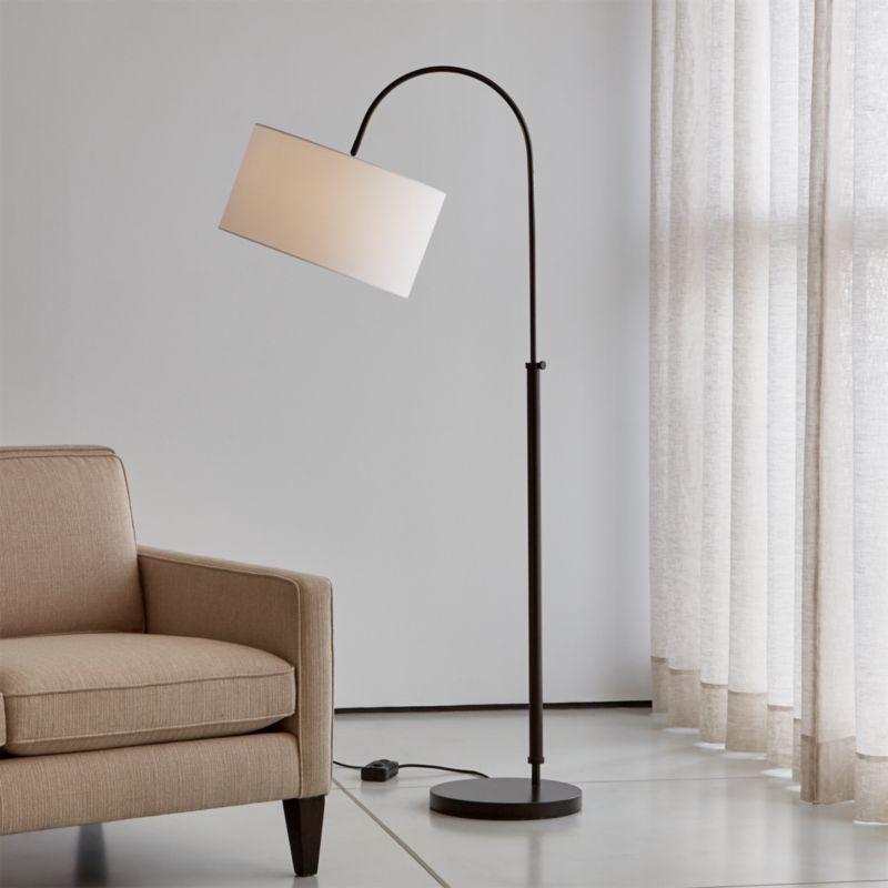 Petite Bronze Adjustable Arc Floor Lamp